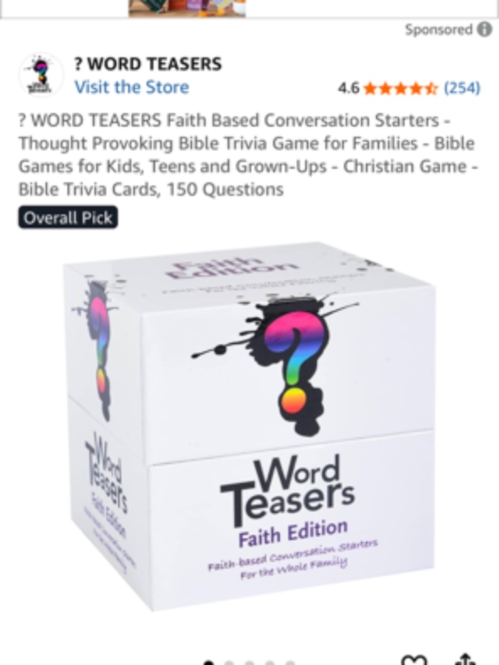 Word Teasers- Faith Edition - Faith based conversation starter game - New